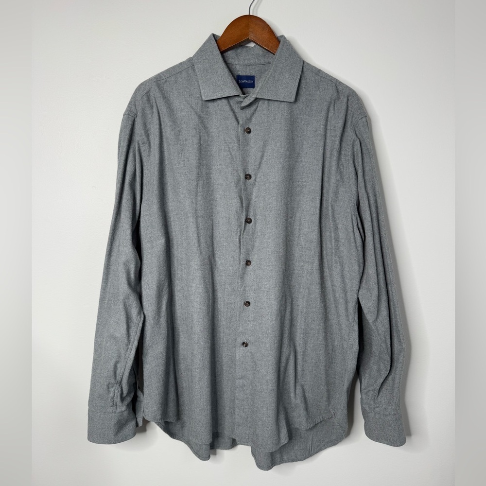 Romualdo Men's Gray 100%‎ Cotton Brushed Texture Button Up Casual Shirt Size XXL